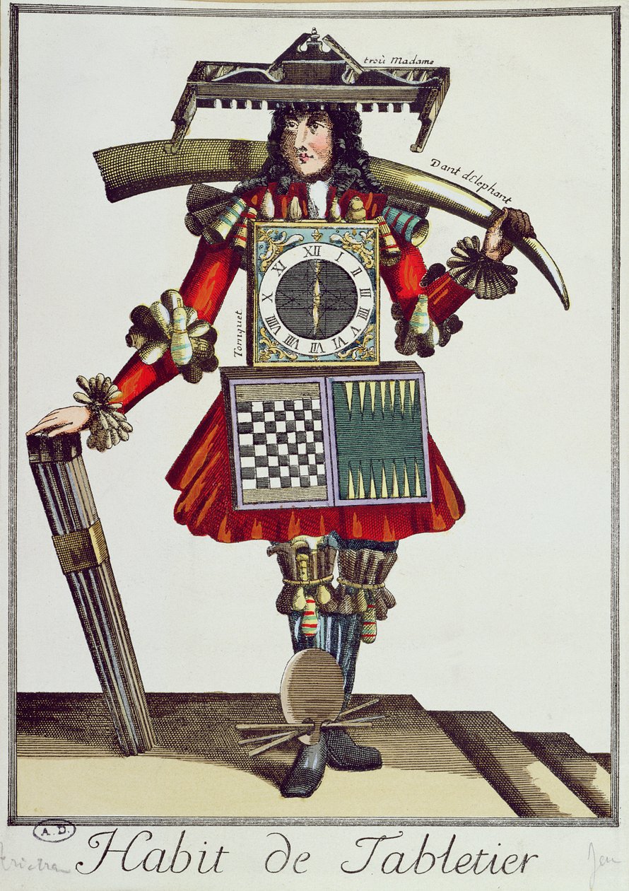 Kostym av en Tabletier, c.1700 av French School