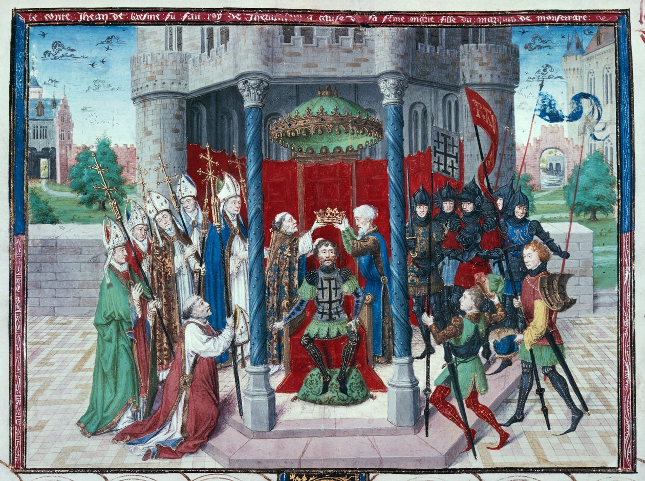 Greve Jean de Brienne, miniatyr ur "Les chroniques de Jherusalem abregies", ca 1450 (tempera på pergament) av French School