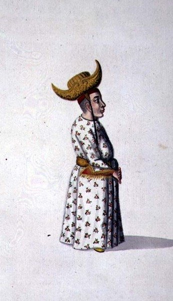 Dvärg i hovet, osmansk tid, tredje kvartalet 1700-talet (akvarell på papper) av French School