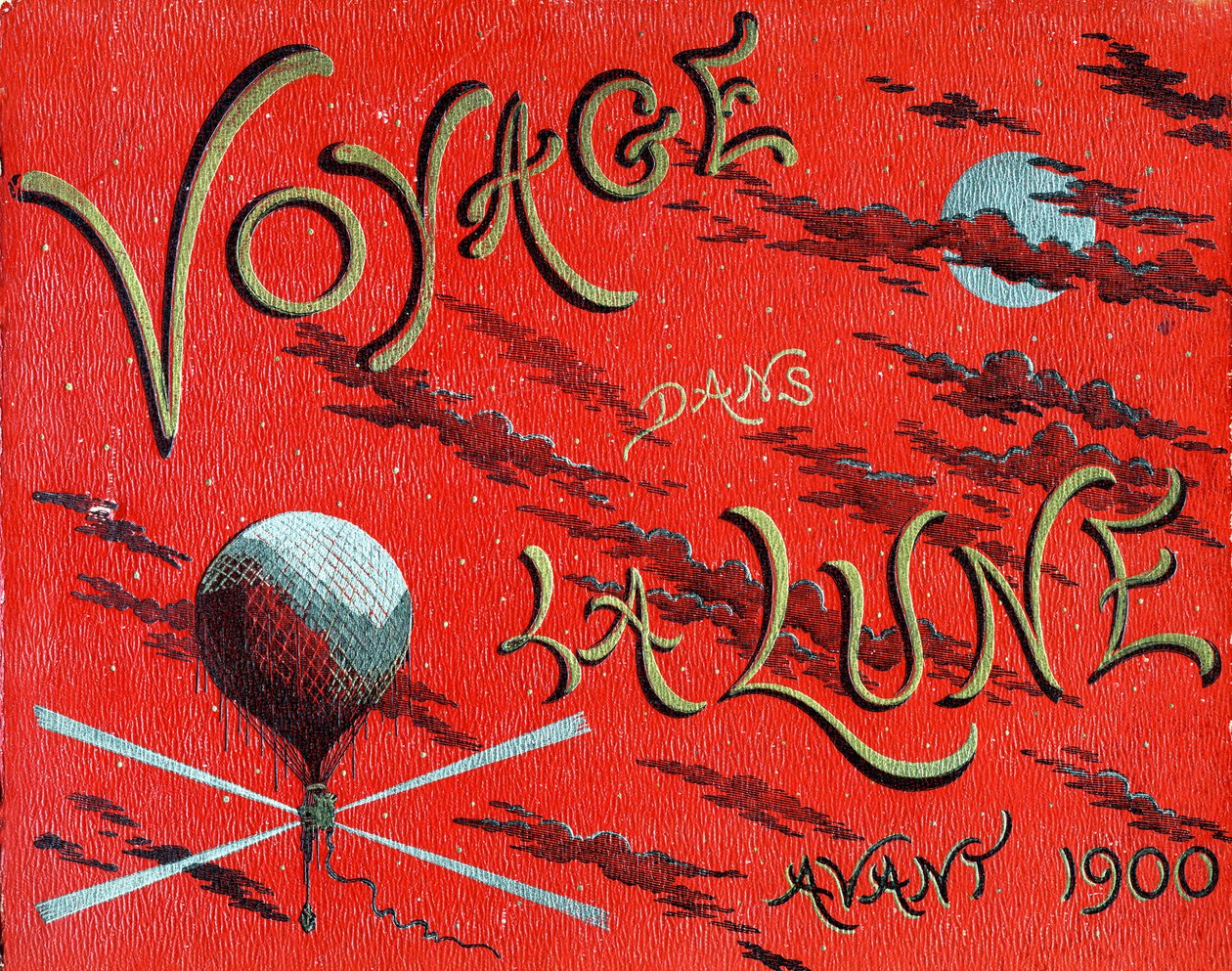 Omslaget till boken "Voyage dans la lune avant 1900" av A. de Ville d