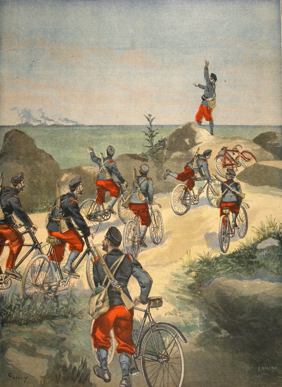 Cykeltjänst längs Kubas kust, illustration från Le Petit Journal: Supplement illustre, 1898 av French School
