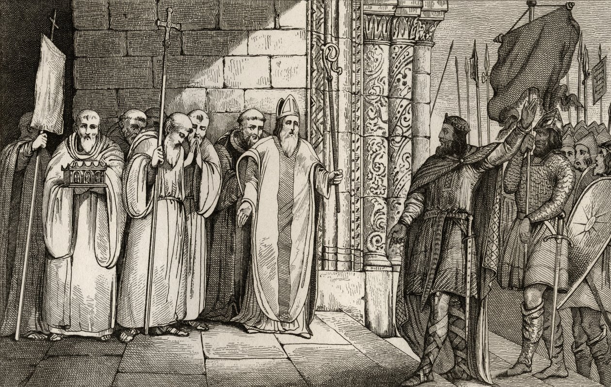 Dagobert (603-39) Ta ner fanan på St. Denis, från 