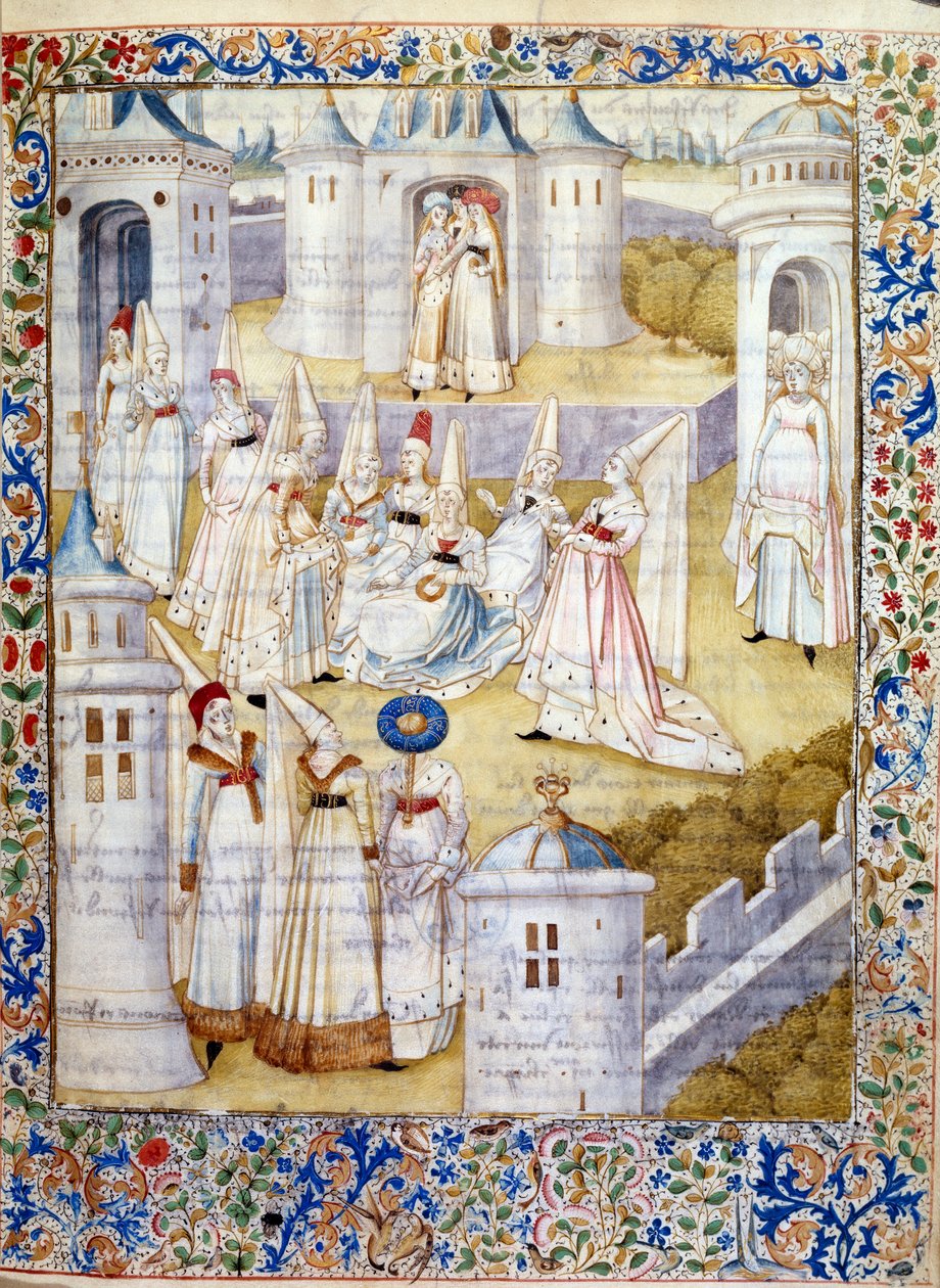 Dansa i ett slott. Miniatyr hämtad från "The Book of the Lady