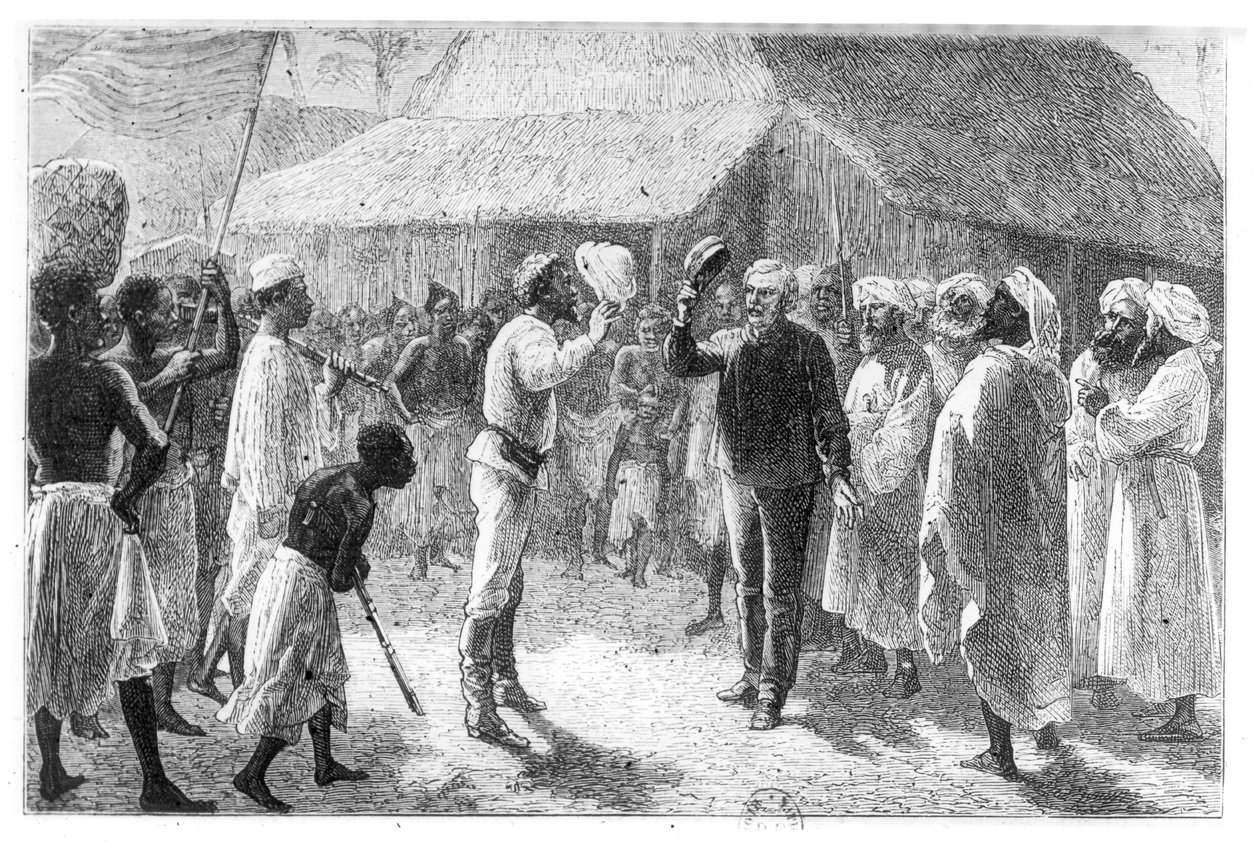 David Livingstone (1813-73) från "How I Found Livingstone" av Sir Henry Morton Stanley (1841-1904) av French School