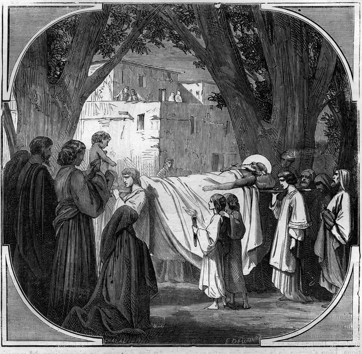 Agathons död Thaumaturge Agathon, påve från 678 till 681. Gravyr i "Histoire des Papes-Kings-Queen and Emperors through the Centuries"" av Maurice Lachatre av French School