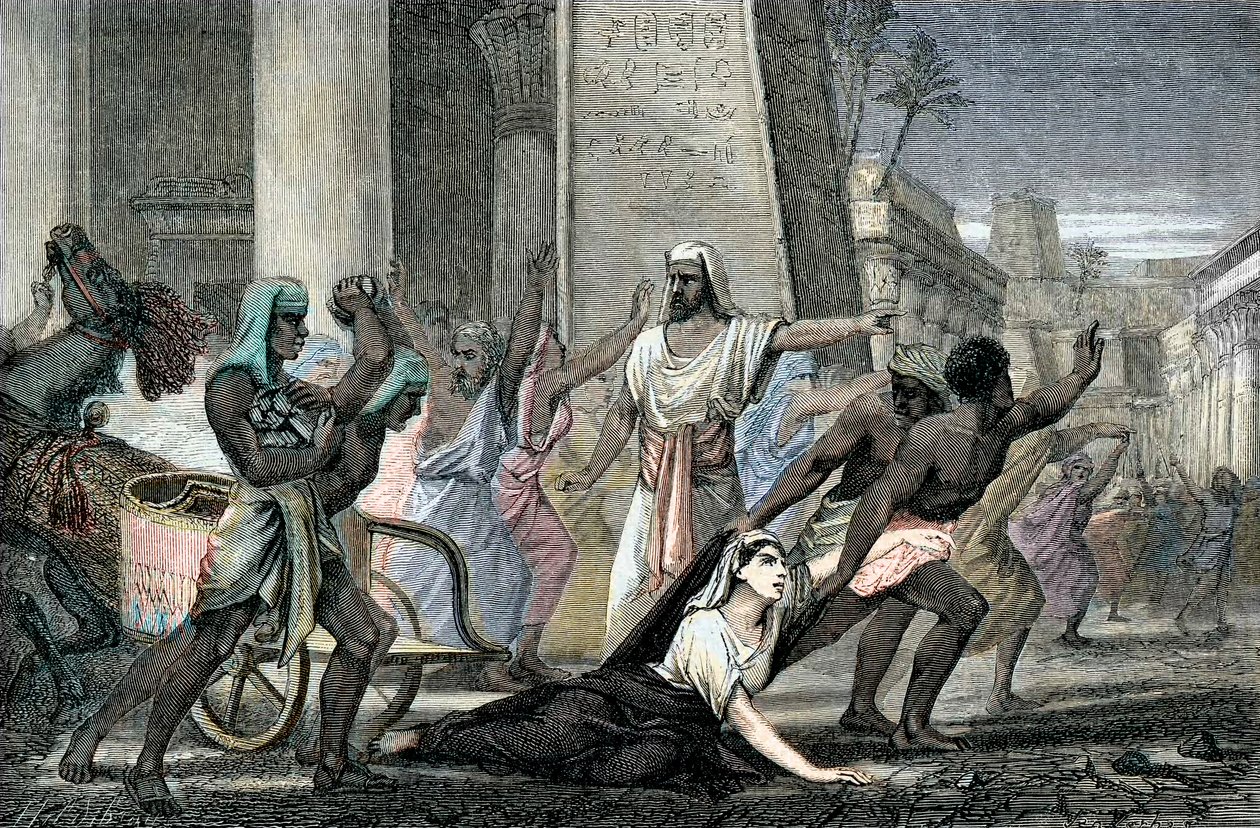 Hypatias död mördad av anhängare av Cyril, patriark av Alexandria, slutet av 1800-talet (gravyr) av French School