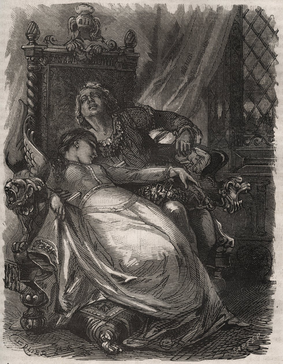 Paolo och Francescas död: Francesca Da Riminis fru (Francoise de Rimini av French School