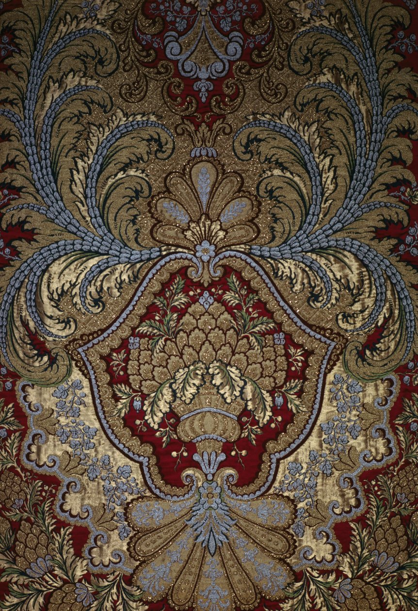 Dekorativ detalj från en gobeläng, slottet i Versailles (textil) av French School