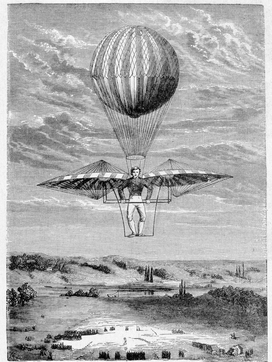 Deghen (Degen) apparat för riktning av aerostater 1812 - i "" Album of Science; berömda vetenskapsmän; Stora upptäckter””” 1896. av French School
