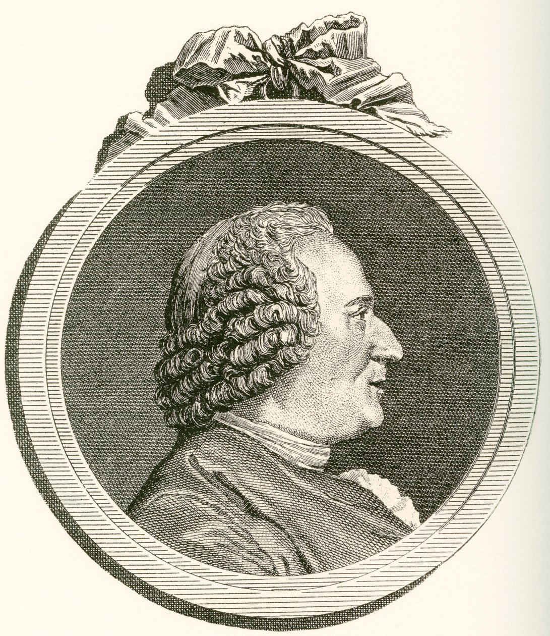 Denis Diderot, 1713 1784. Mwanafalsafa wa Kifaransa, mkosoaji wa sanaa na mwandishi. Kutoka Les Heures Libres iliyochapishwa 1908.swed av French School
