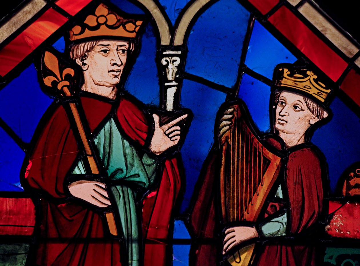 Föreställer David och Saul, ex Ste Chapelle, Bay B av French School
