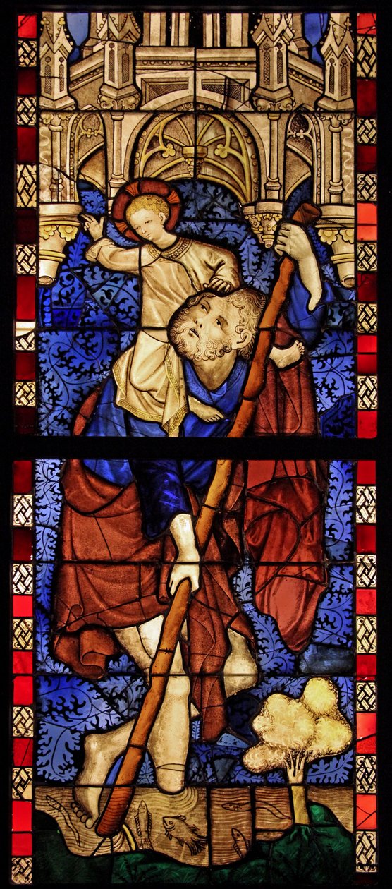 Föreställande St Christopher, ursprungligen från en kyrka i Köln av French School