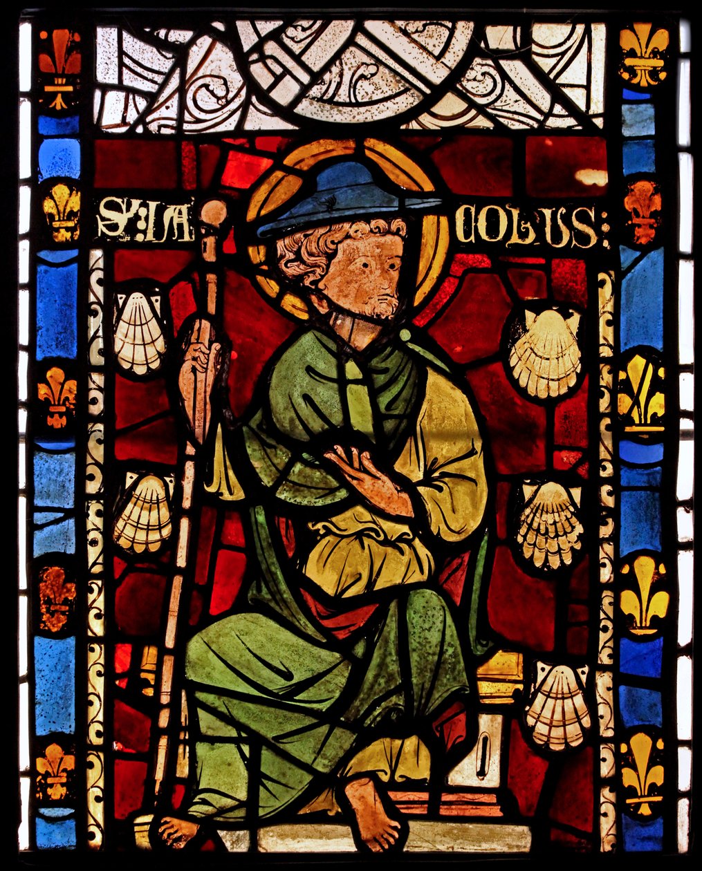 Föreställande St James: grisaille från Chapelle du Chateau, Rouen? av French School