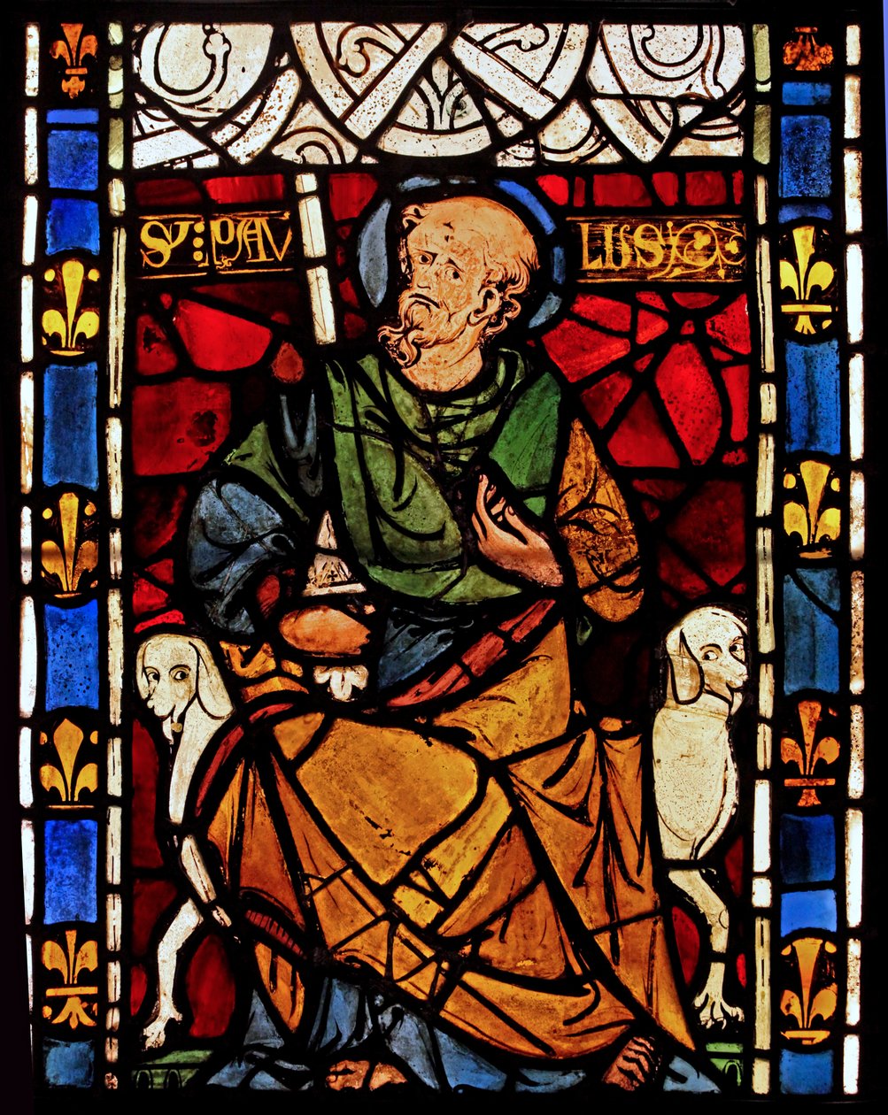 Avbildar St Paul: grisaille från Chapelle du Chateau, Rouen? av French School