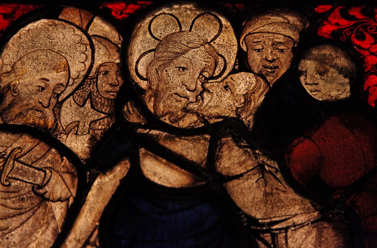 Visar en detalj från sveket av Judas Betrayal, ursprungligen från Church of Betton, Britanny av French School