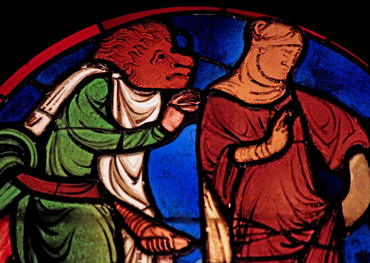 Föreställer en djävul och en kvinna, ex Ste Chapelle, vik D av French School