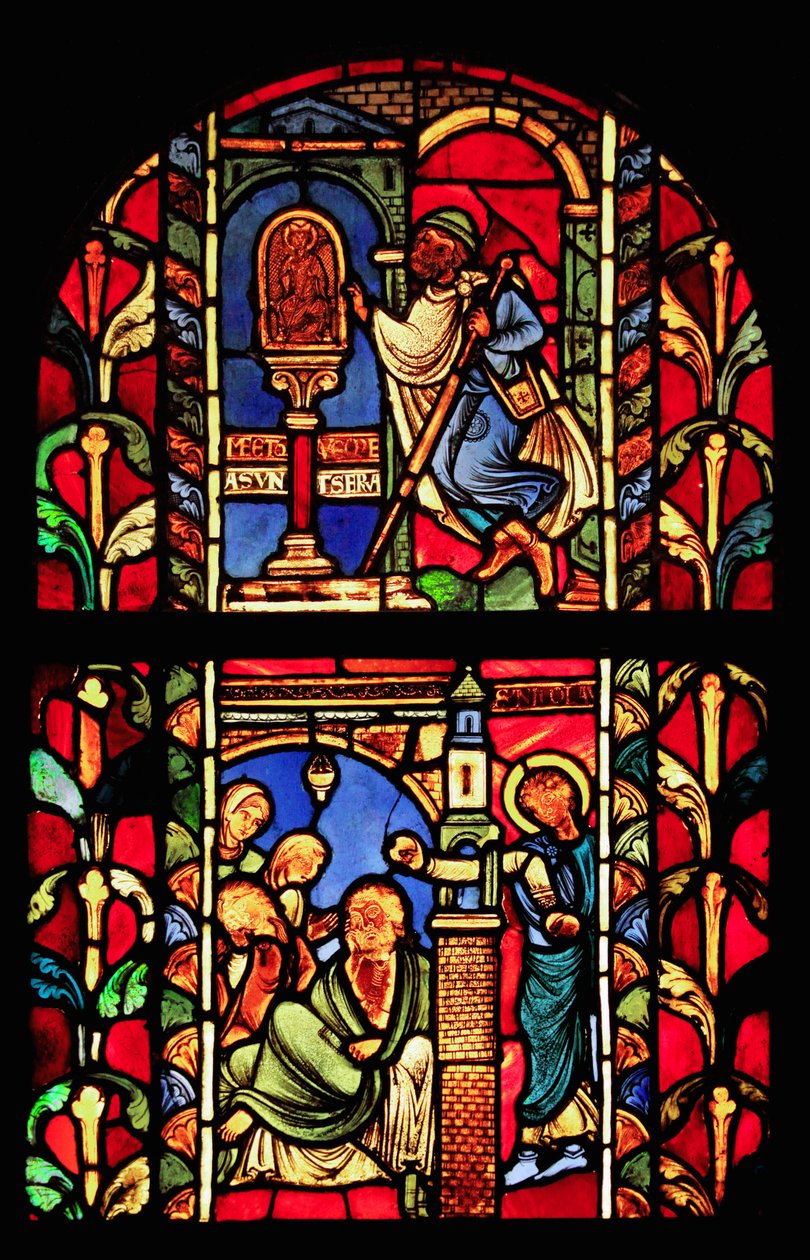 Föreställer St Nicholas-fönstret (fd Troyes-katedralen) av French School