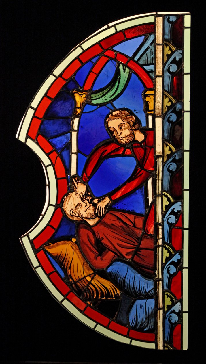 Visar förblindandet av Samson, ex Ste Chapelle, Bay K av French School