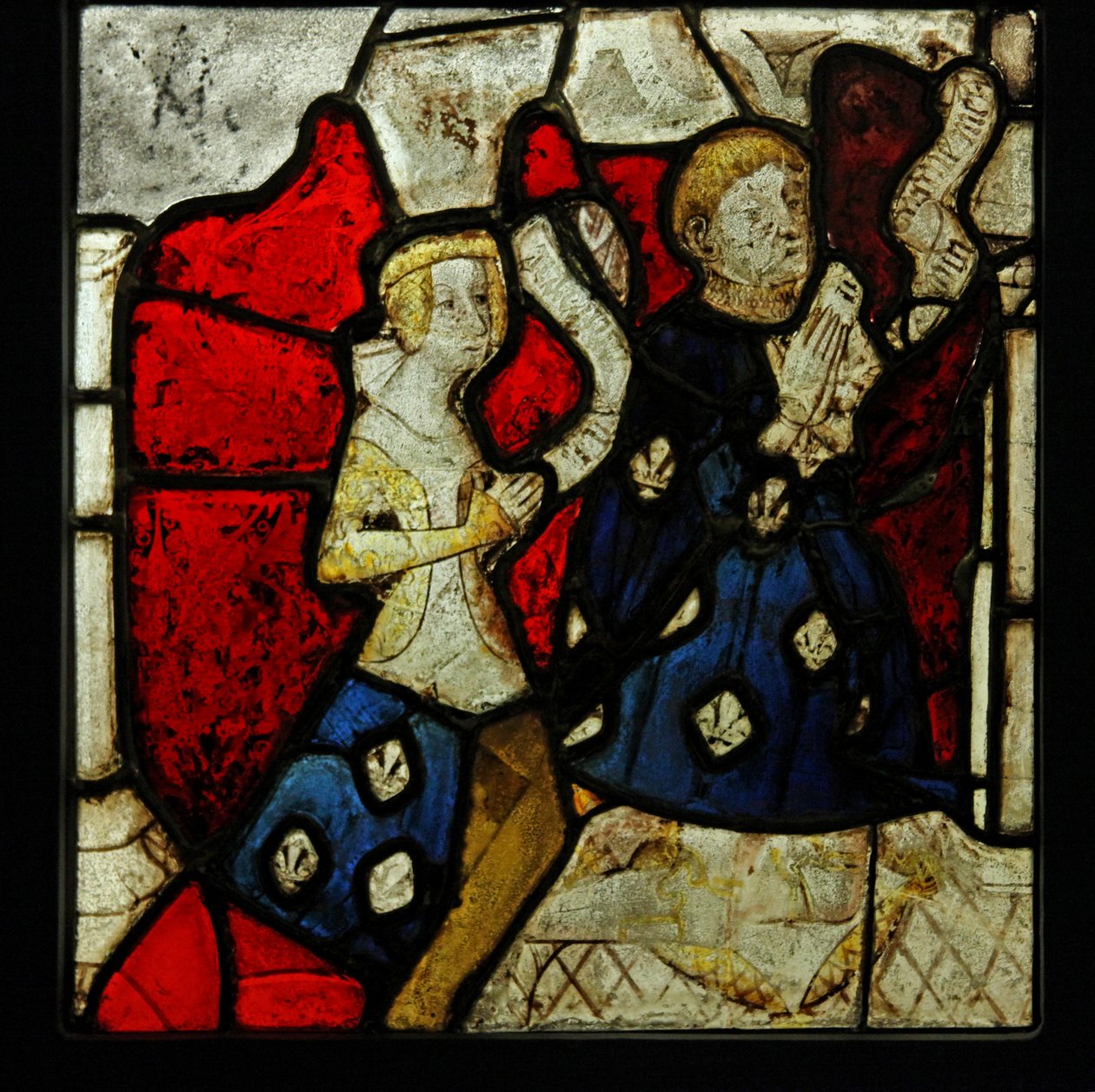 Avbildar två dörrar, ursprungligen från Church of Betton, Bretagne av French School