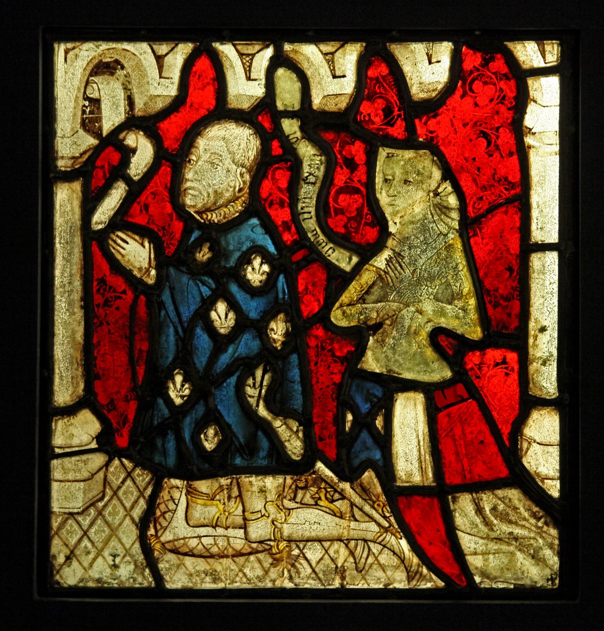 Avbildar två dörrar, ursprungligen från Church of Betton, Bretagne av French School