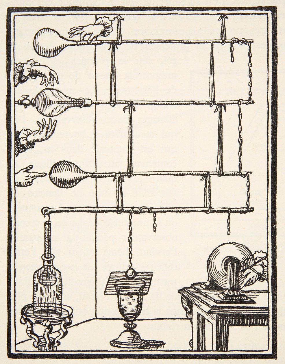 Descarges electriques dan lai rarefie, 1753, kopia av Boris Mestchersky (d.1957) illustration från Histoire de la Nation Francaise, Sciences, Volumes I & II, av Gabriel Hanotaux (1853-1944), 1924 (lith) av French School