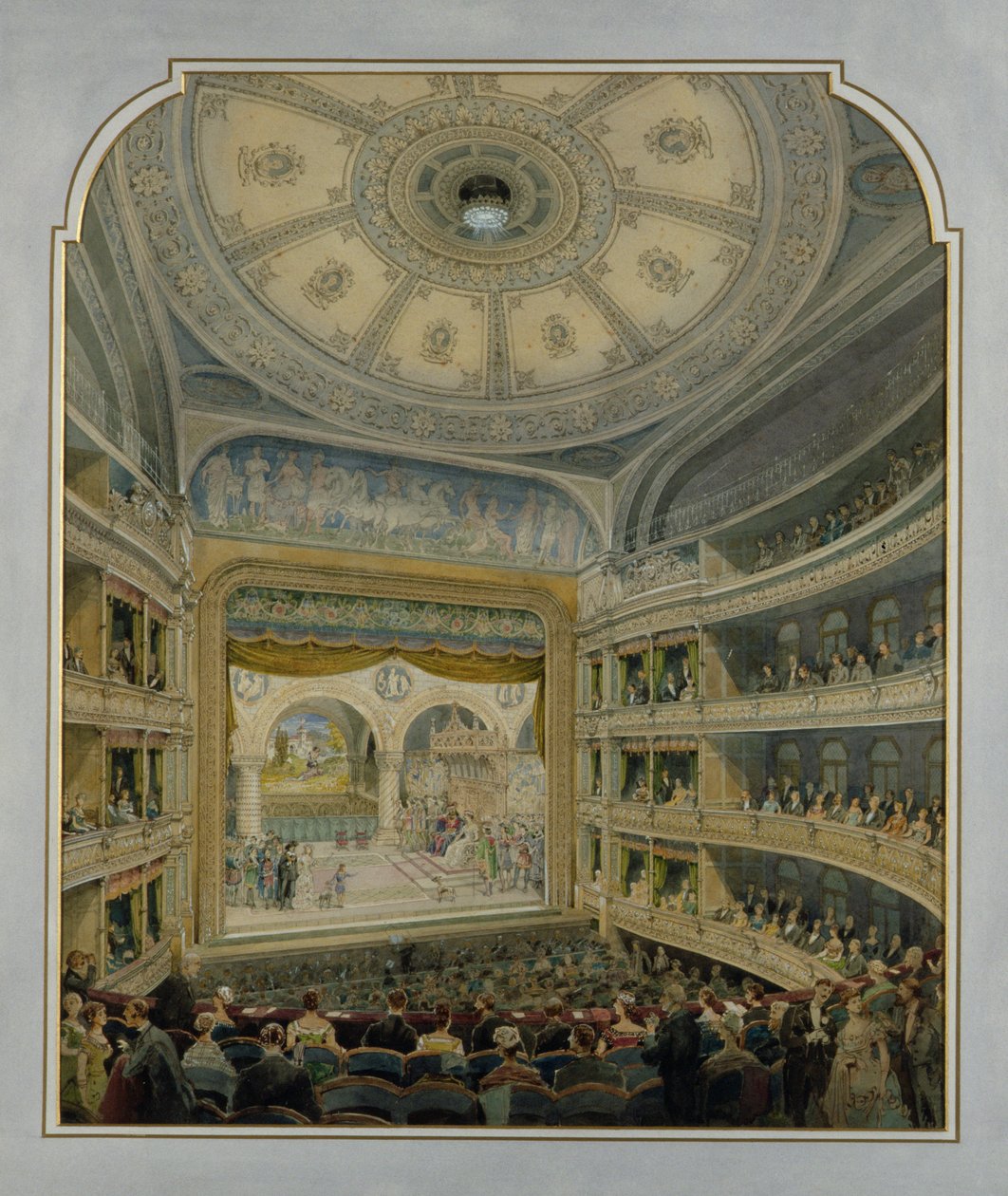 Design för en teater, ca 1860 (wc på papper) av French School