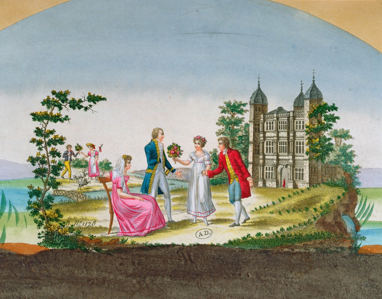 Design för en fläktdekoration. c.1830 av French School