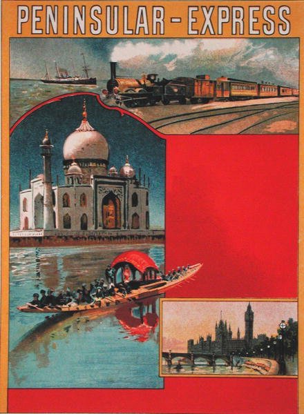 Design för en affisch som annonserar Peninsular Express, tidigt 1900-tal. (färg litho) av French School