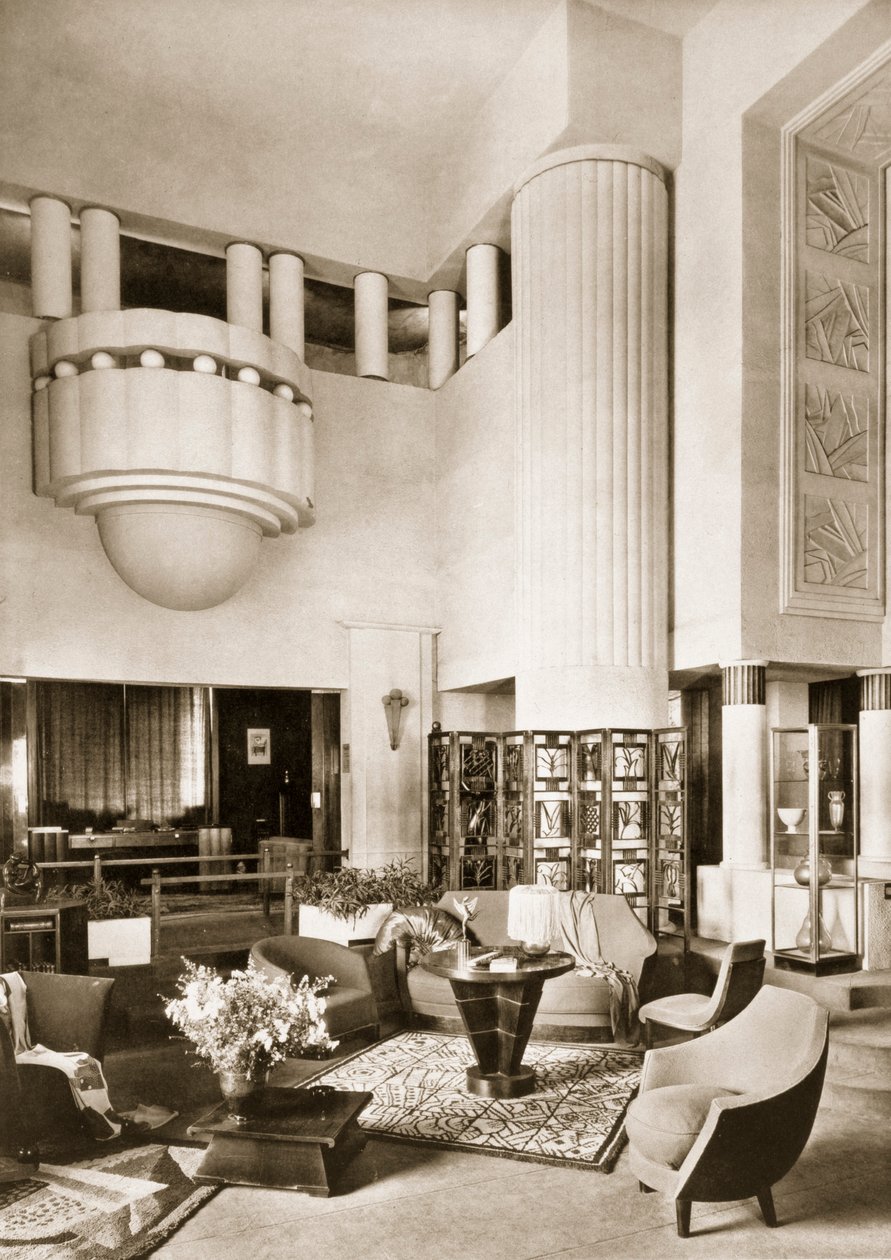 Design för Hall of Pavilion Primavera på Exposition Internationale i Paris 1925, pub. 19 av French School