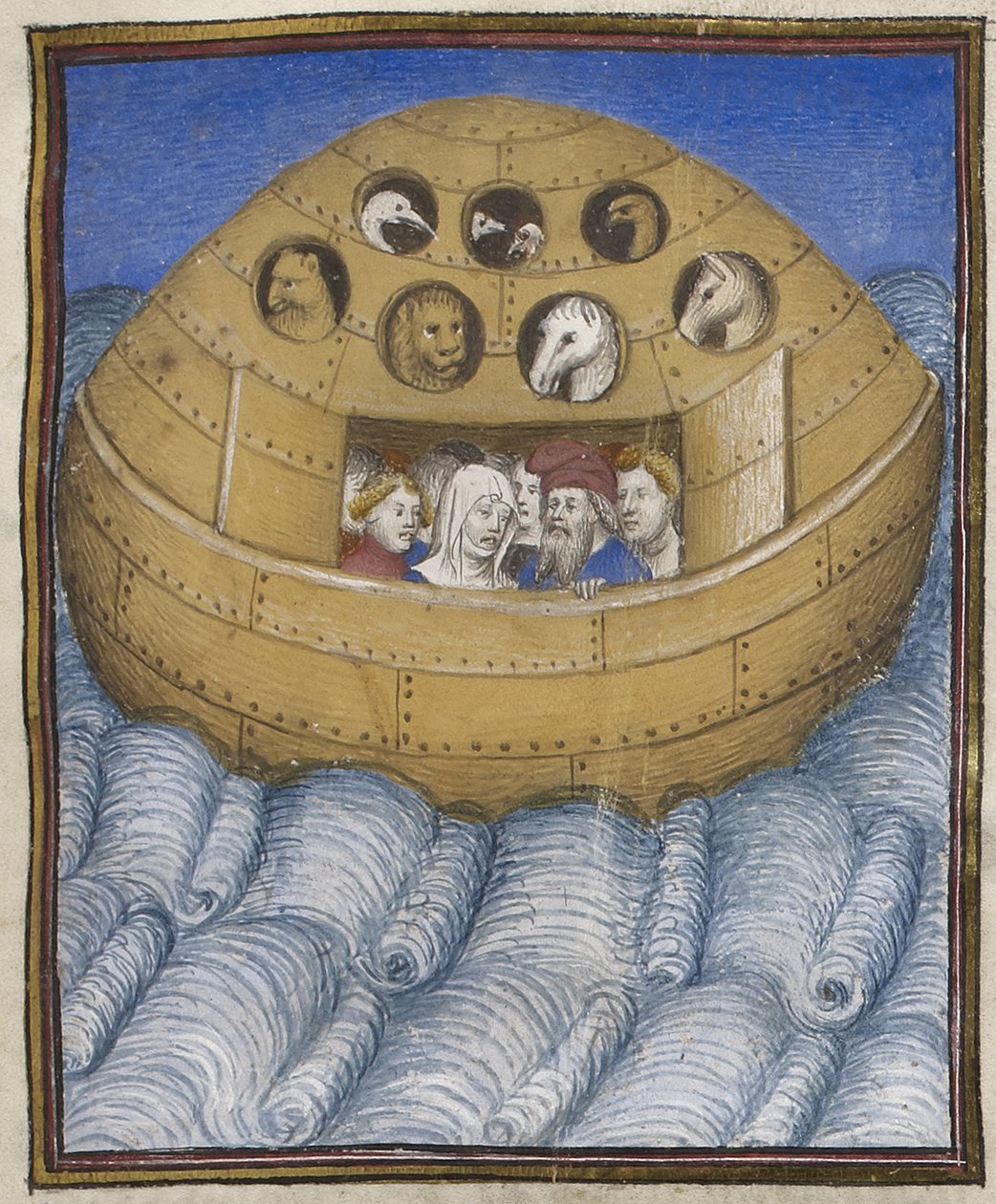 Detalj av Noaks ark, illustration från 