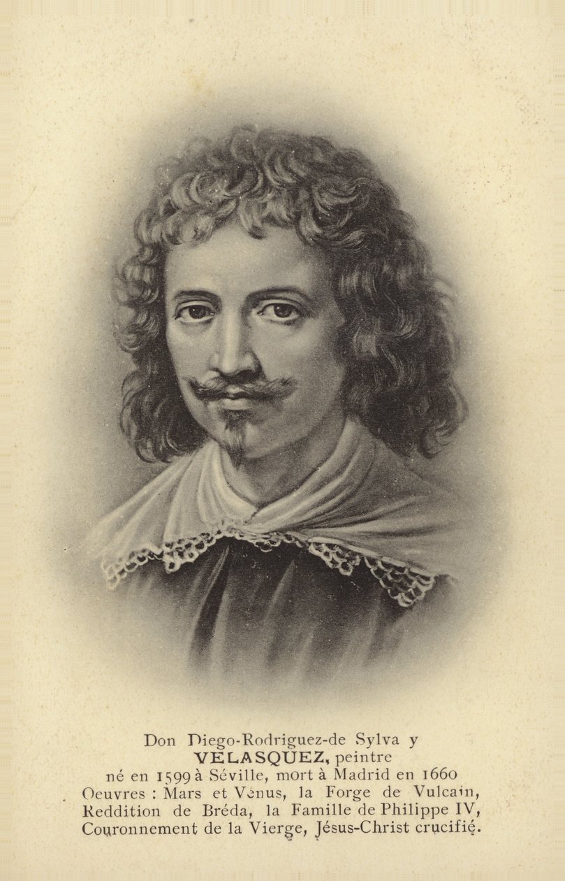 Diego Velasquez, spansk målare (litografi) av French School