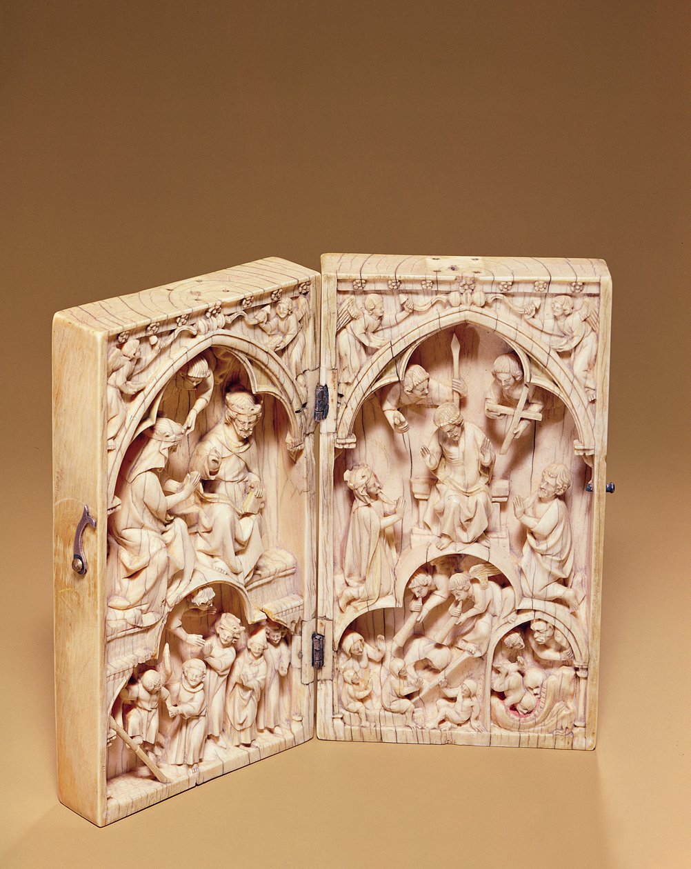 Diptyk med Jungfruns kröning och den sista domen, c.1260-70 av French School