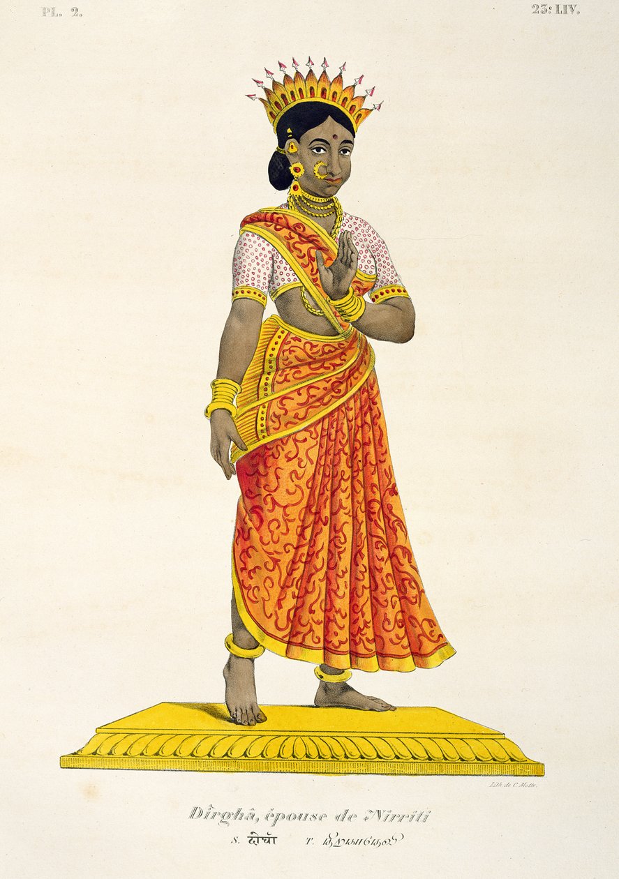 Dirgha fru av Nirriti, graverad av C. de Motte (1785-1836) av French School