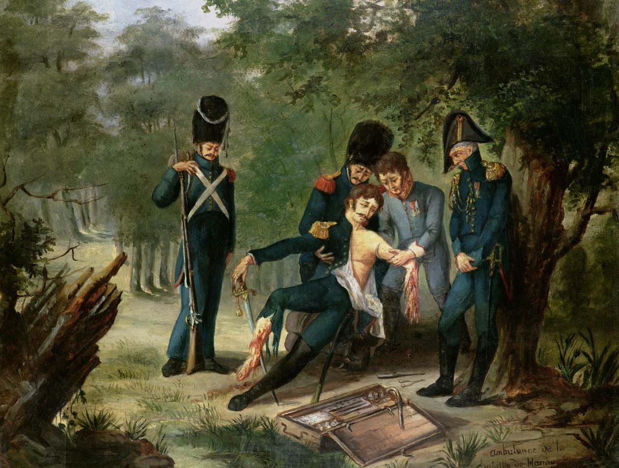 Doktor Larreys ambulans vid slaget vid Hanau, 30-31 oktober 1813 av French School
