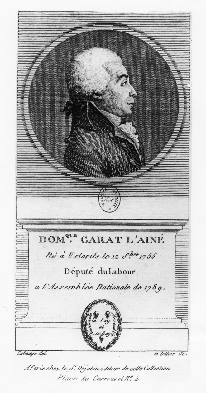 Dominique-Joseph, greve av Garat (gravyr) av French School