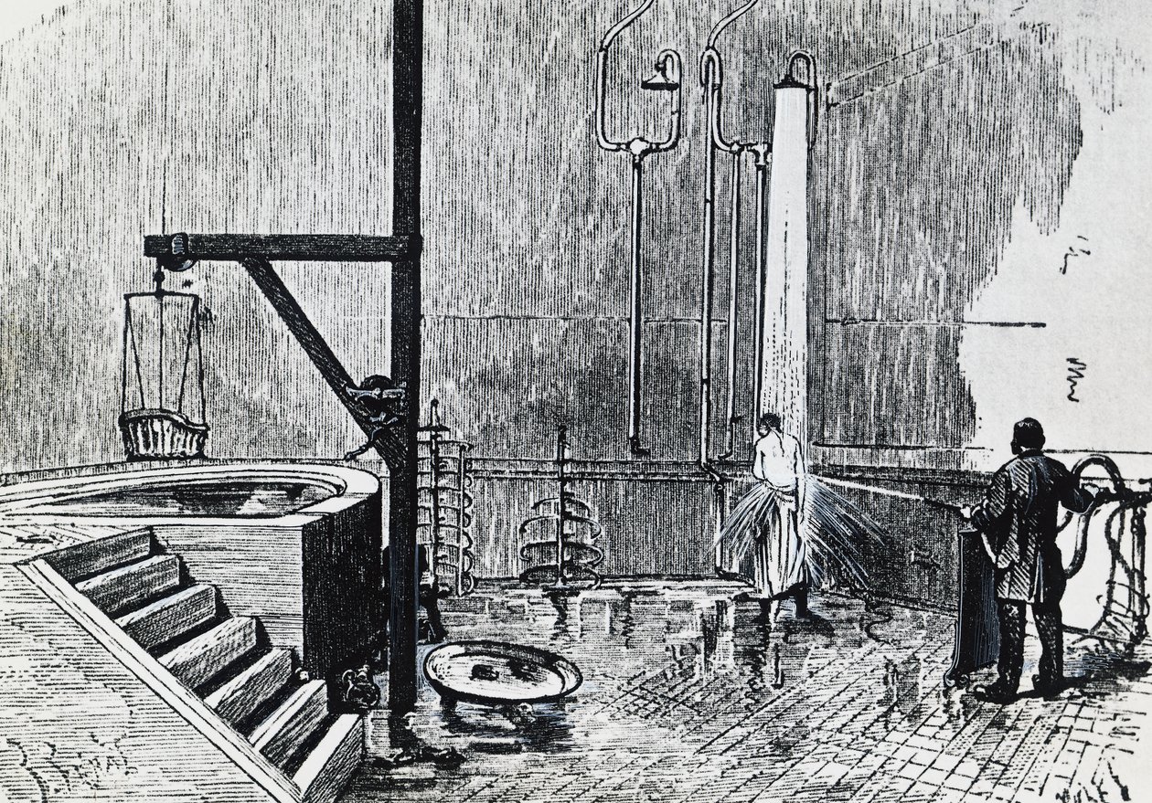Dr Duvals hydroterapianläggning i Chaillot-kvarteret, Paris av French School