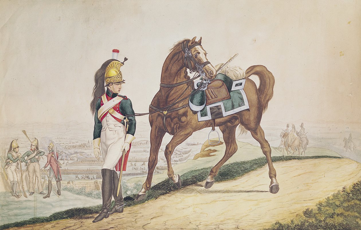 Dragons of the French Imperial Army (gouache på papper) av French School