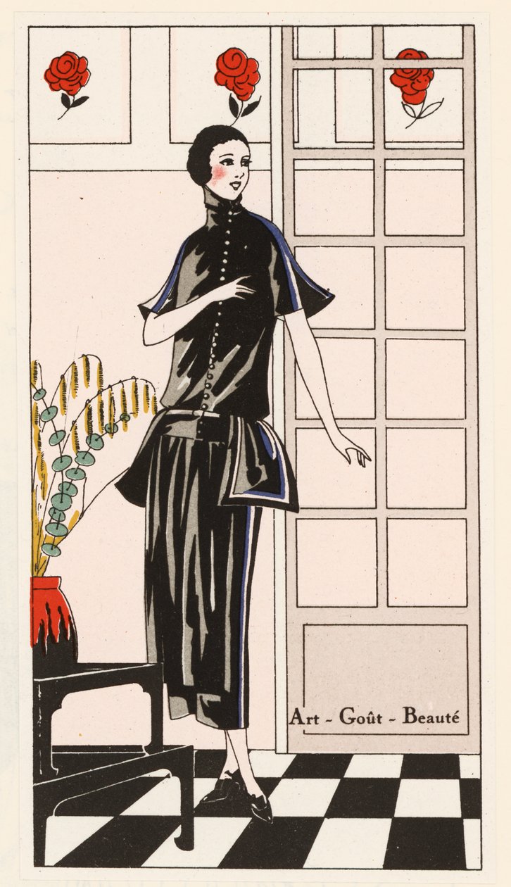 Klänning designad av Jean Patou av French School