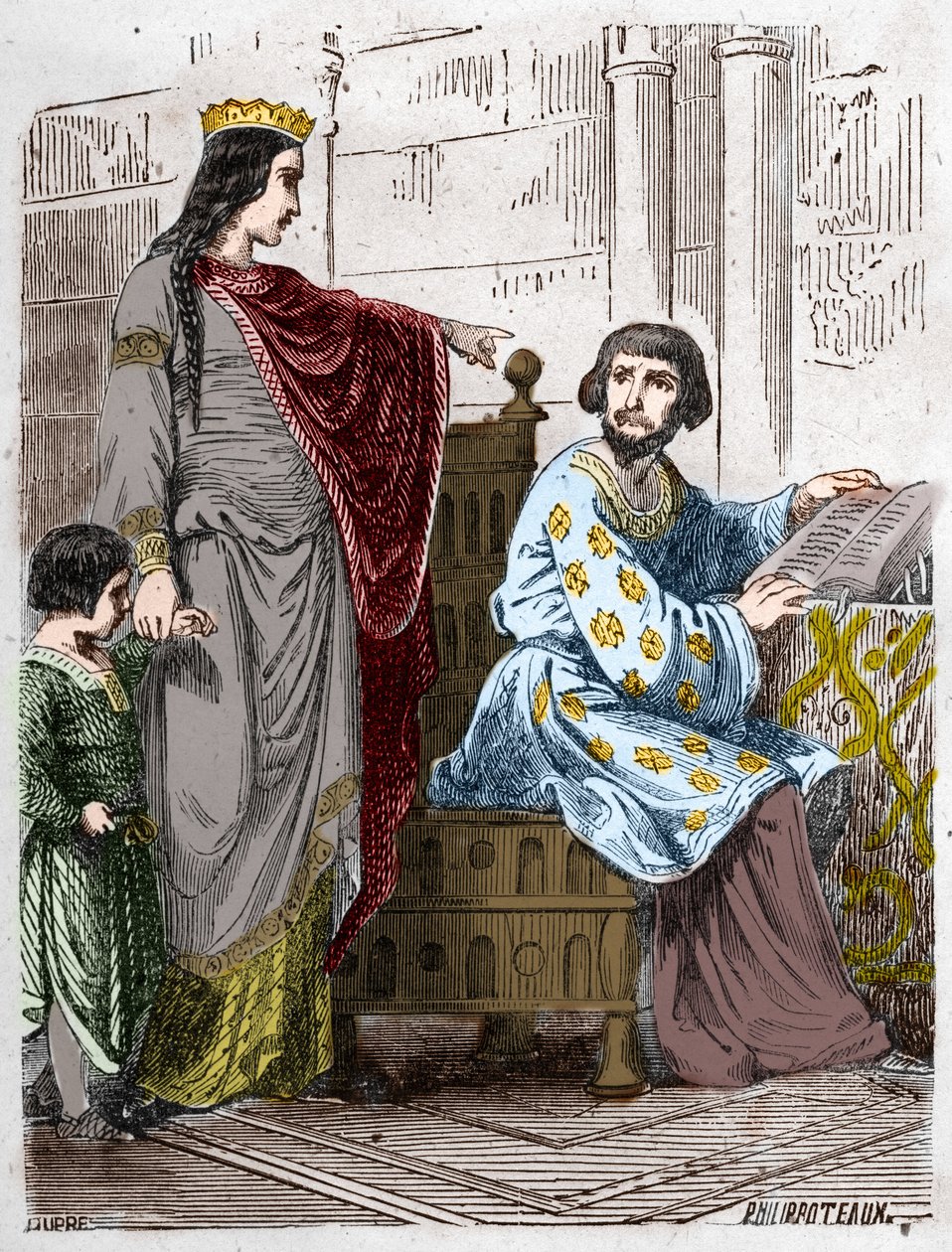 Capetians dynasti: Constance of Arles (986-1032), Frankrikes drottning, med Robert II den fromme (972-1031). av French School