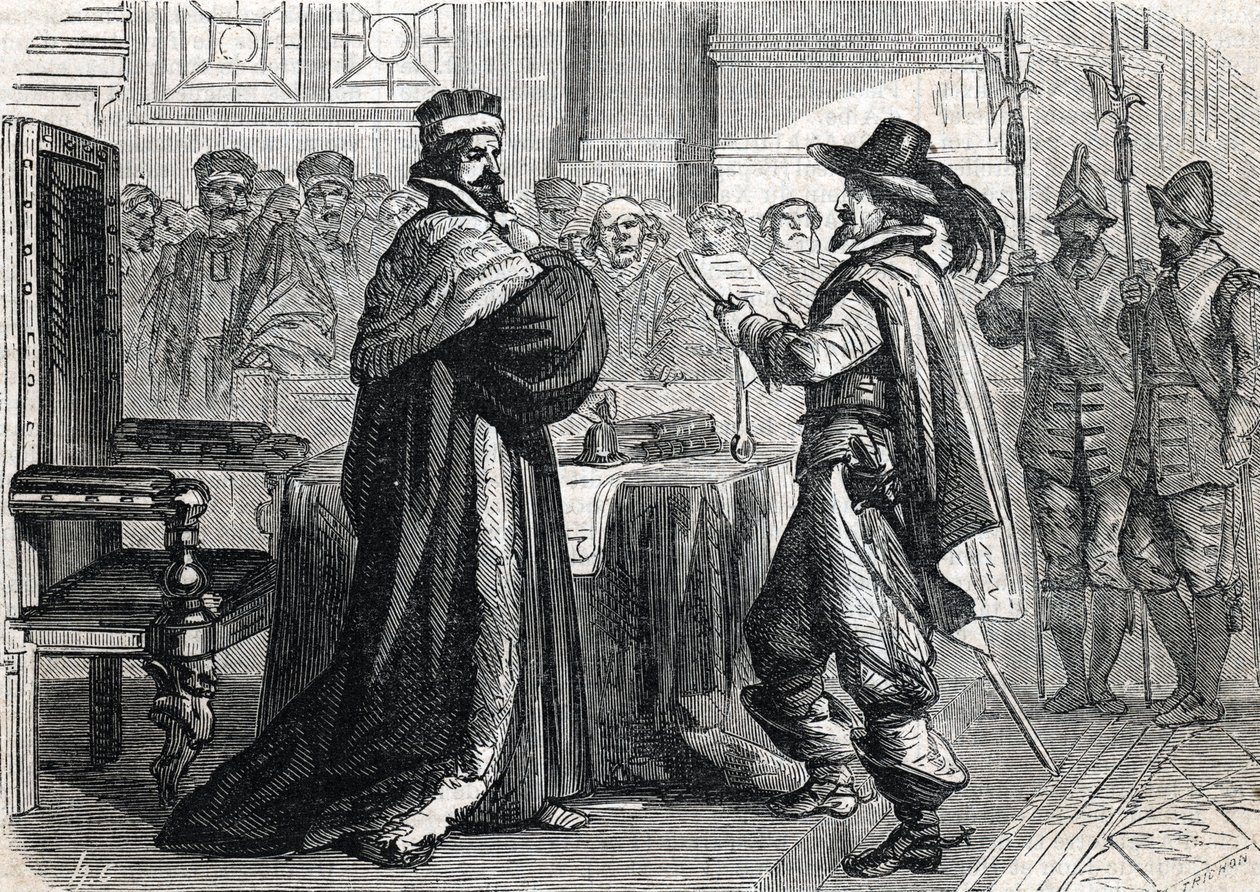 Åttonde religionskriget, barrikadernas dag - (gravyr) 1864 av French School