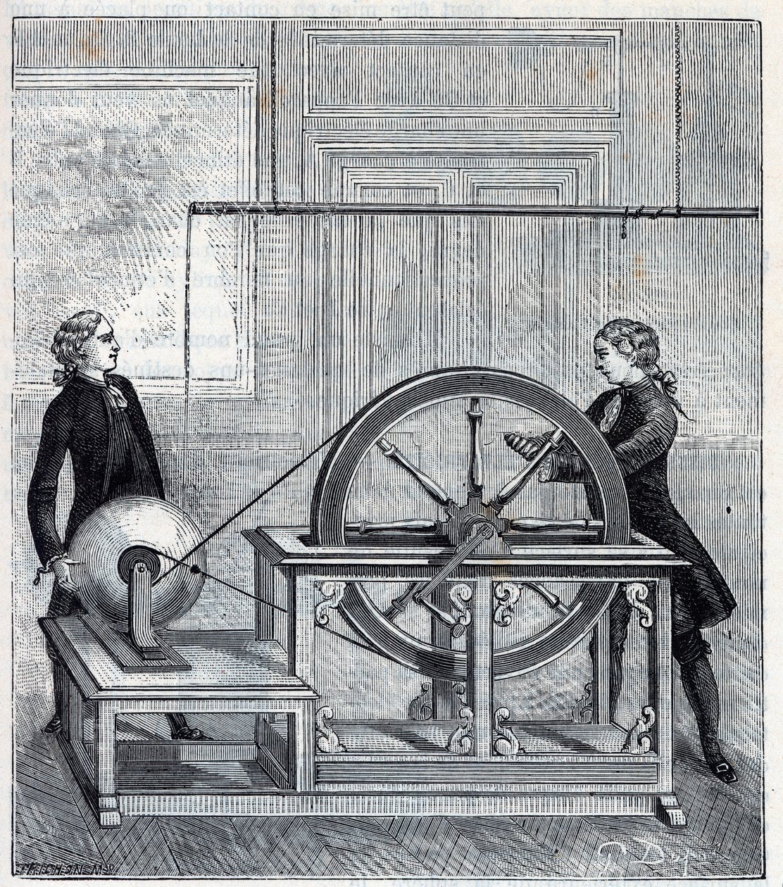 Elektrisk maskin (Generator) av Francis Hauksbee (1666-1713) fulländad av Boze l