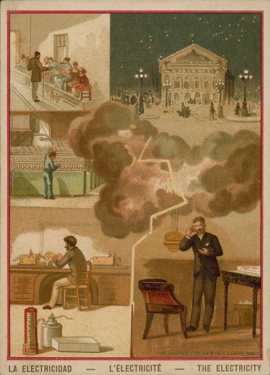 Elektricitet (chromolitho) av French School