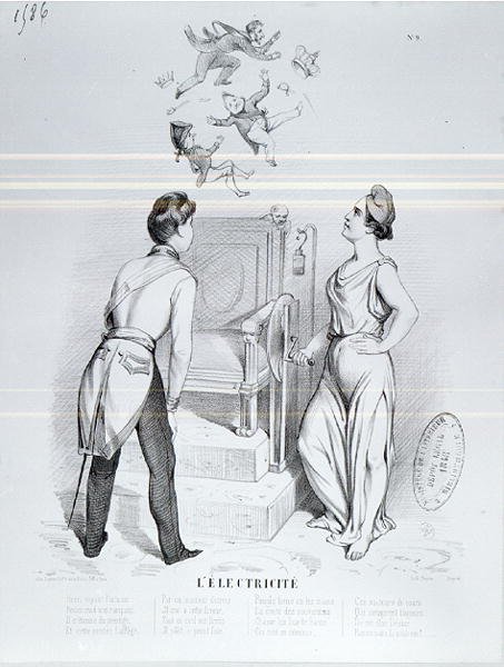 Elektricitet, karikatyr av 1848 års revolution av French School