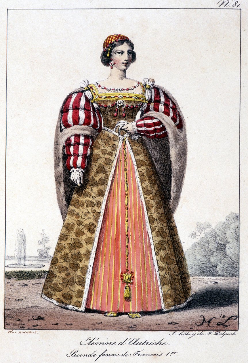 Eleonore av Österrike (1498/1558), infante av Spanien, hustru till kung Manoel av Portugal och andra fru till Francois I, kung av Frankrike. av French School