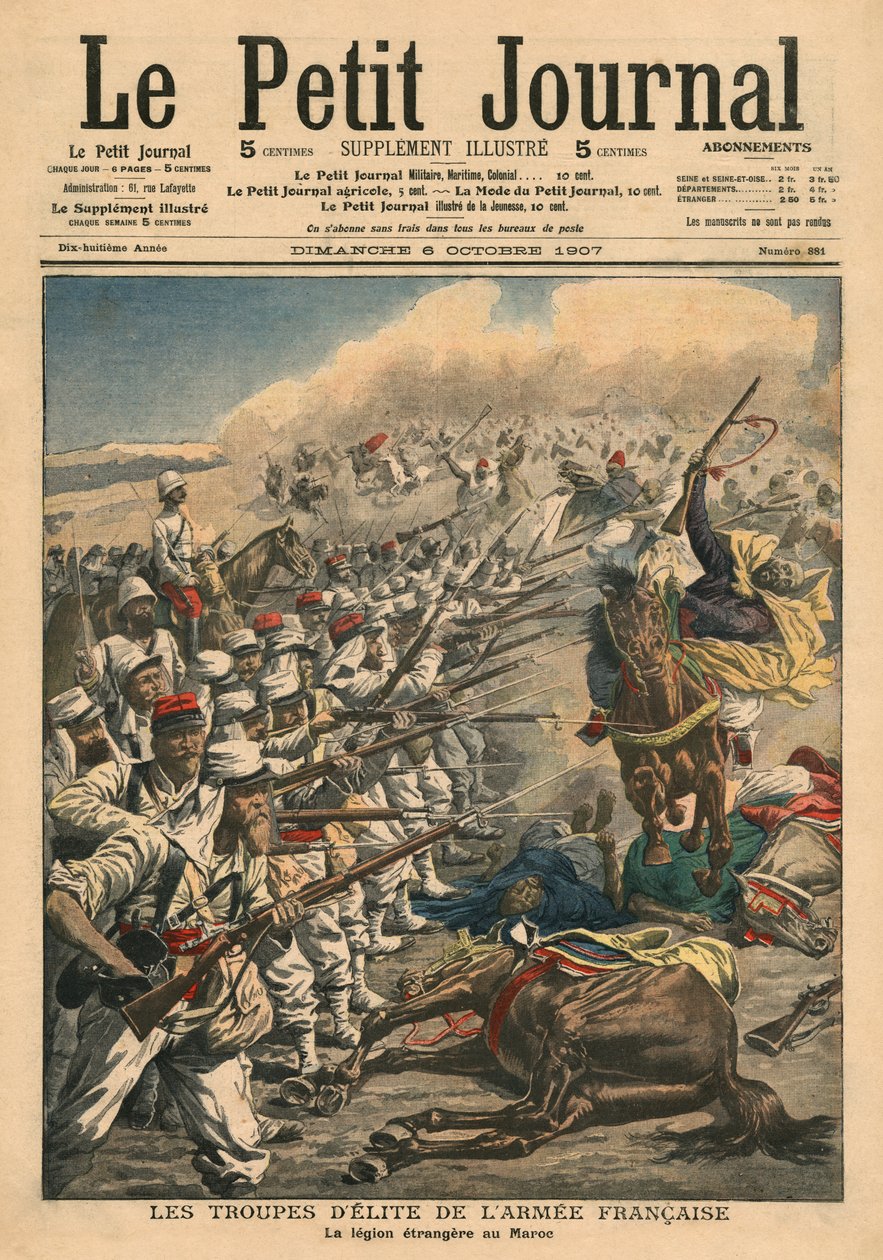 Den franska arméns elittrupper, franska främlingslegionen i Marocko, illustration från 