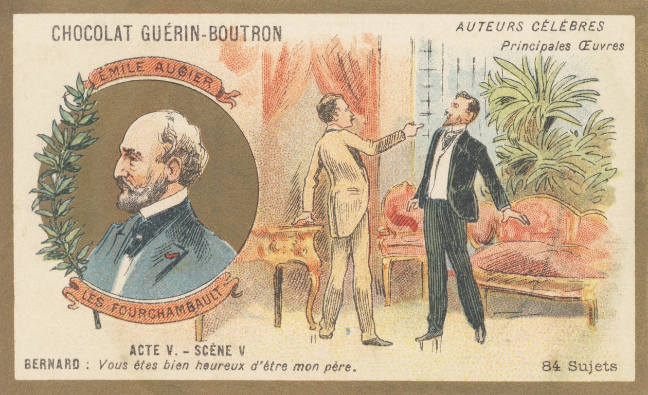 Emile Augier (1820-1889), fransk dramatiker, författare till komedin i 5 akter "Les Fourchambault" av French School