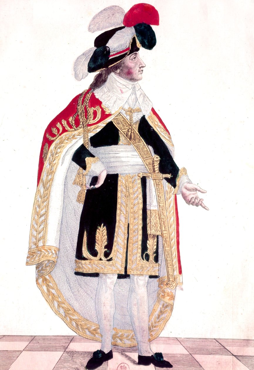 Emmanuel Joseph Sieyes (färgad gravyr) av French School