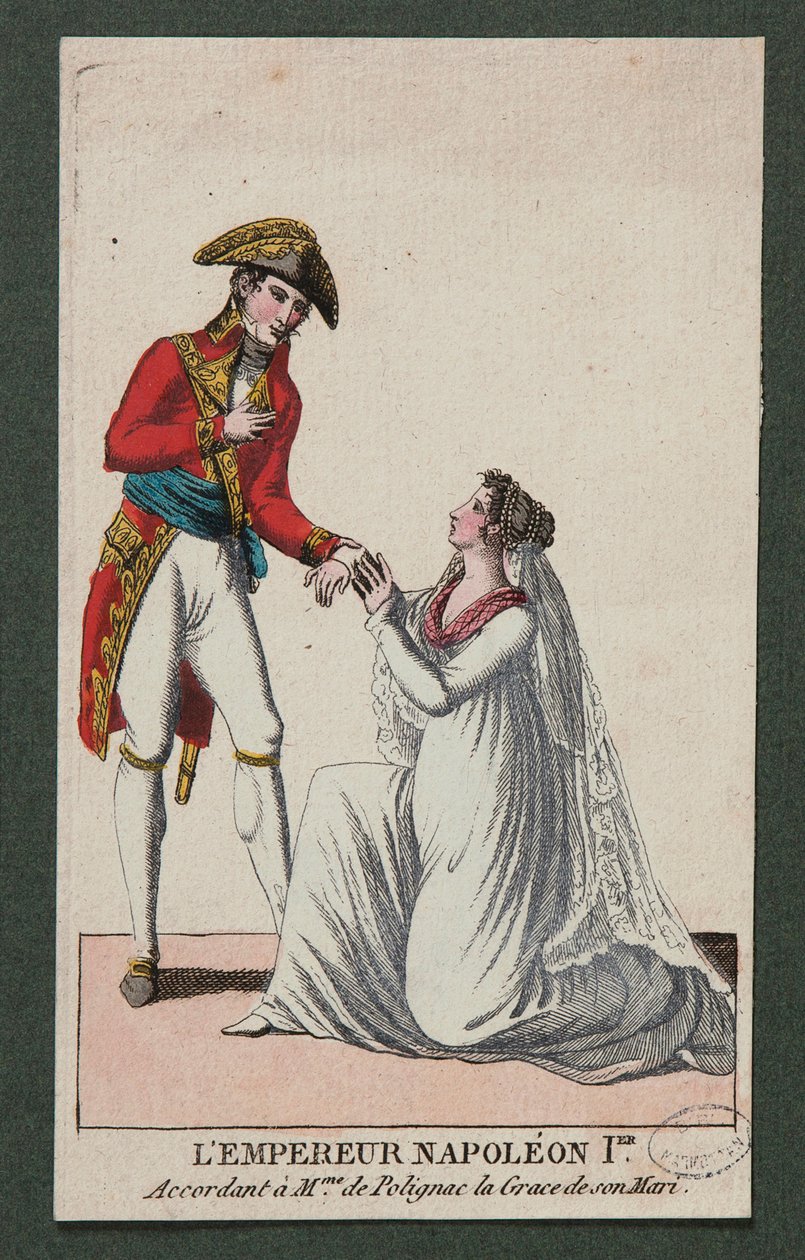 Kejsar Napoleon I enligt Madame de Polignac hennes mans nåd av French School