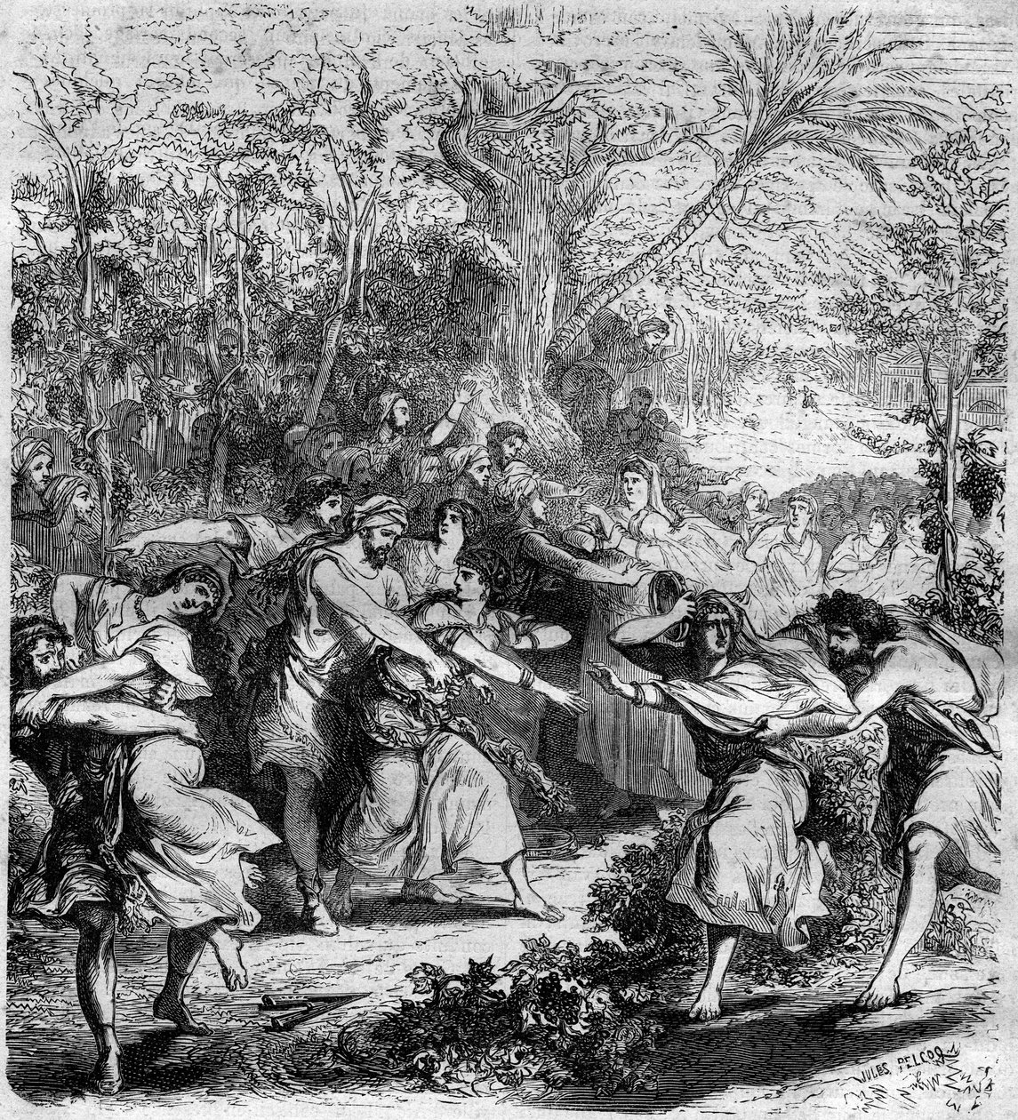 Kejsar Nicephorus III Botaniates (1001-1081), bysantinsk kejsare från 1078 till 1081, lät bortföra de unga pojkarna och flickorna. Gravyr i "Histoire des Papes-Rois-Queen and Empereurs a travers les centuries"" av Maurice Lachatre av French School
