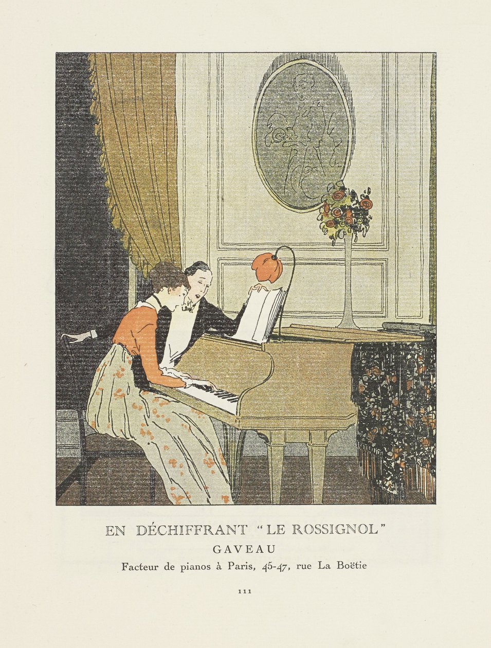 "Dechiffrera "Le Rossignol," annons från La Gazette du Bon Ton, pub. 1914 av French School